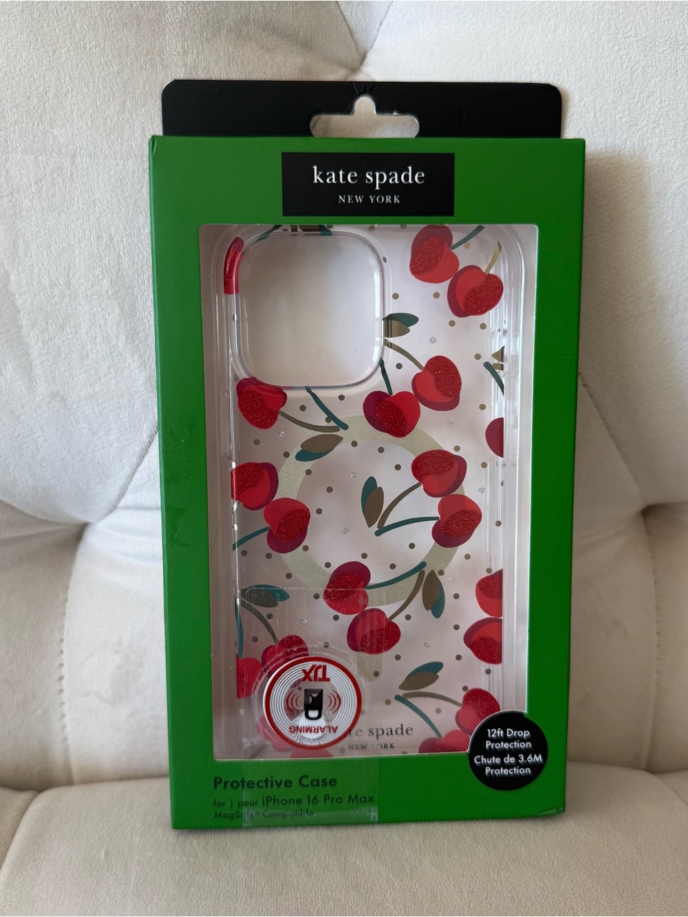 Kate Spade Clear Cherry iPhone 16 Max Pro Case
